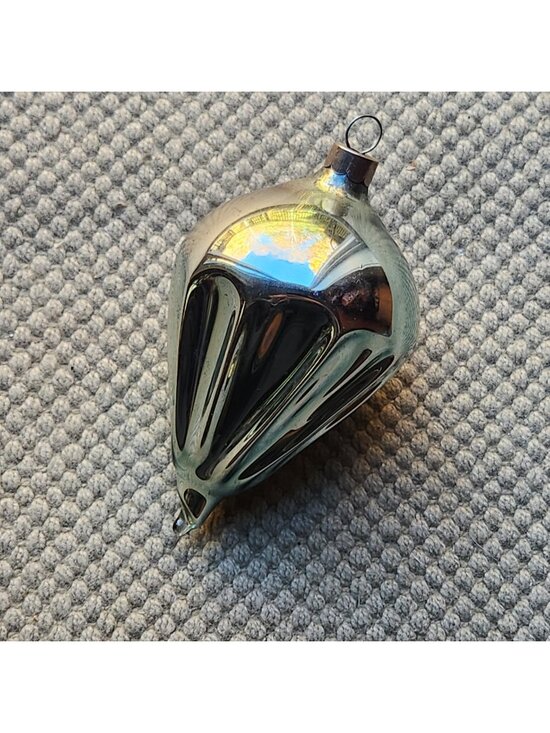 Heim Other - PRE-WAR HEIM Blue PARACHUTE Fluted Blown Glass Christmas Tree Ornament Vintage